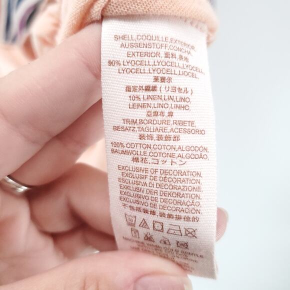 Free People Boho Annka Linen Floral Botanical One Shoulder Flutter SleeveTank S - Picture 4 of 10